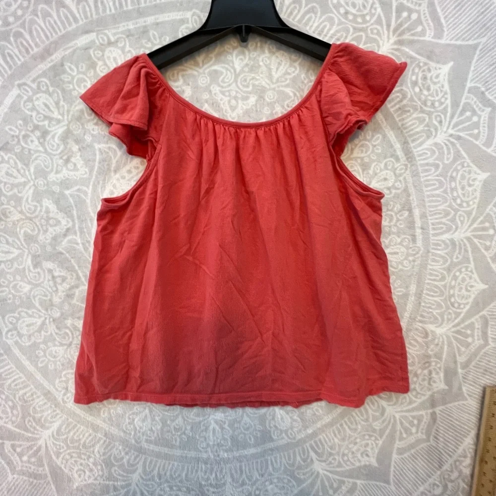 💗👚BEAUTIFUL DESIGNER TOP SHIRT BLOUSE👚💗WOMEN SIZE L COLOR CORAL OLD NAVY 336